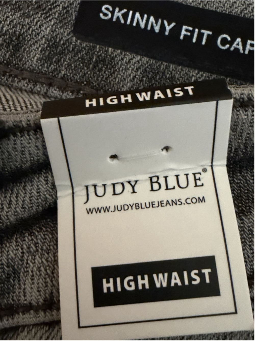 JUDY HIGH WAIST BUTTON FLY GREY COLOR WOMENS CUFFED CAPRI 5/27 Size - Picture 13 of 16